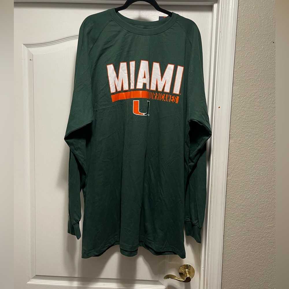 Miami Hurricanes Green Long Sleeve Shirt
